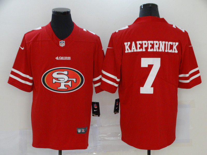 Men San Francisco 49ers 7 Kaepernick Red Nike Team logo fashion NFL Jersey